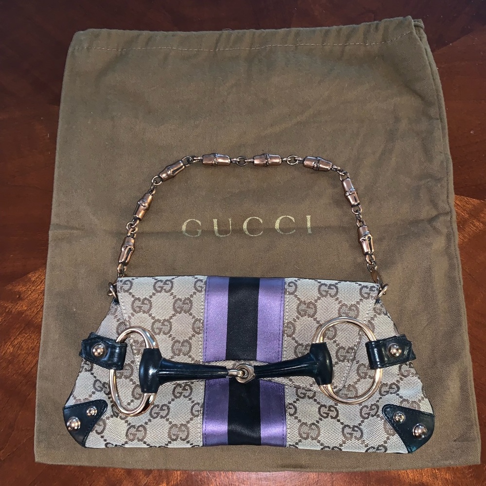 Tom Ford GUCCI Monogram with Satin Horsebit Clutch
